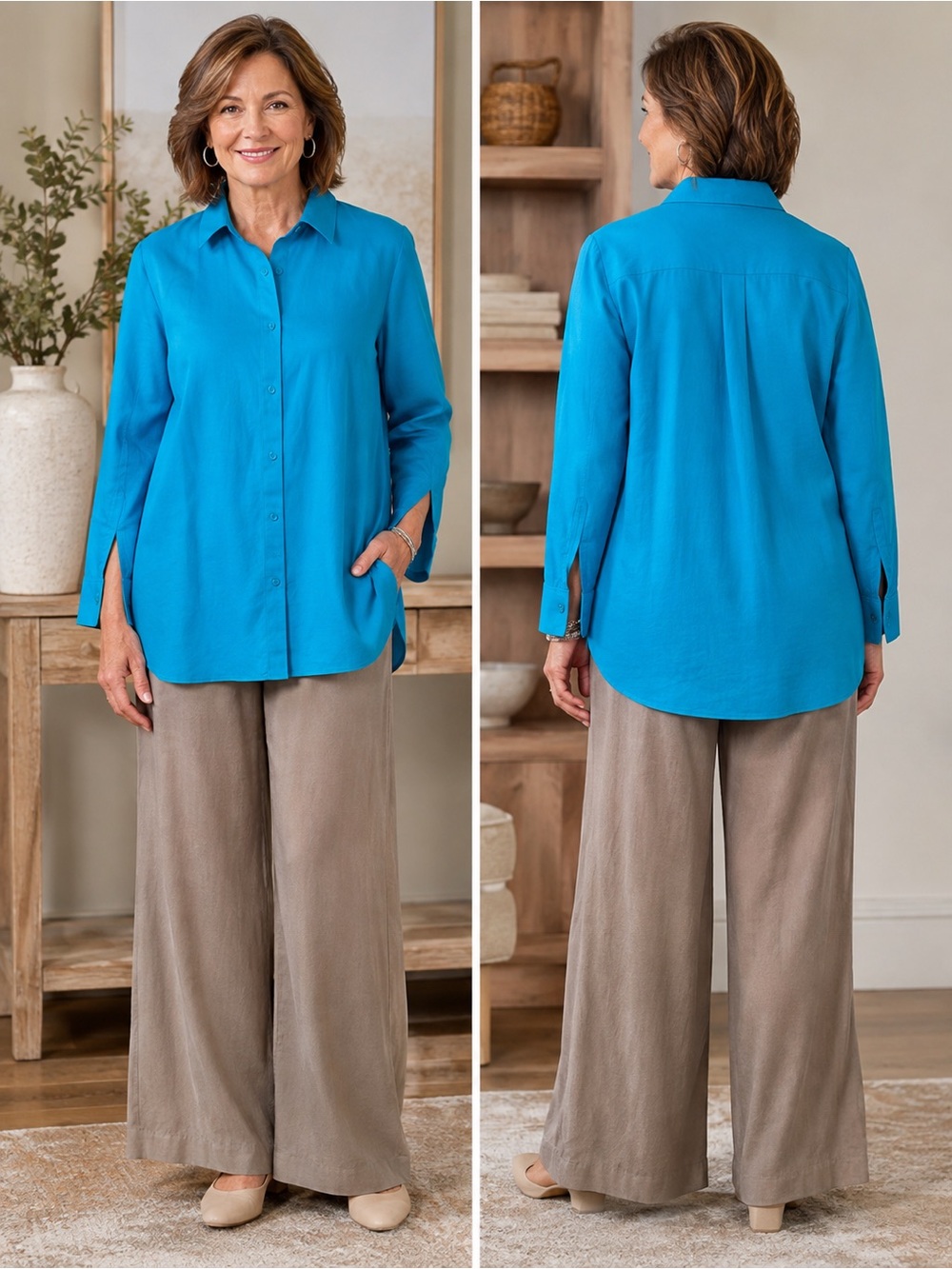 Coldwater Creek Petite Wide Leg
Khaki Pants Size 8P